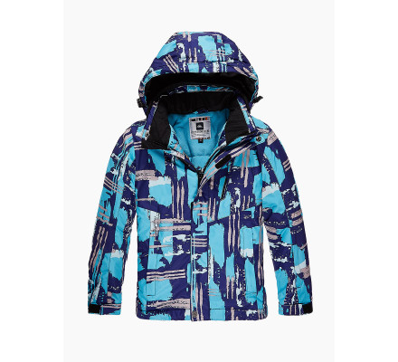Подростковая для девочки зимняя горнолыжная куртка голубого цвета 1773Gl