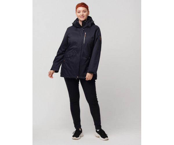 Горнолыжная куртка  bigsize темно-синего цвета 2047TS