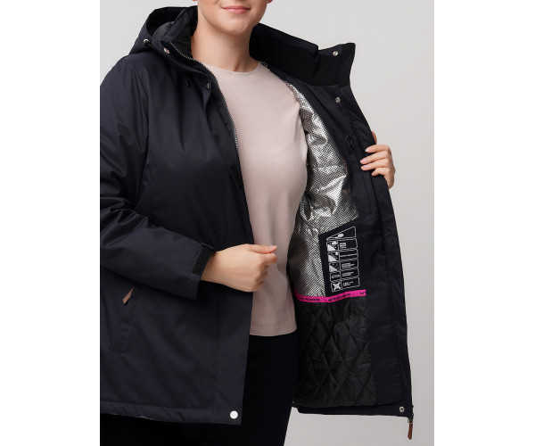 Горнолыжная куртка  bigsize темно-синего цвета 2047TS