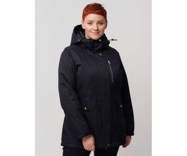 Горнолыжная куртка  bigsize темно-синего цвета 2047TS