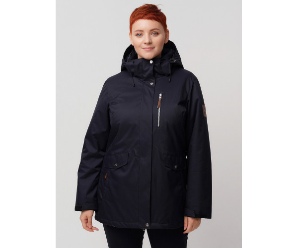Горнолыжная куртка  bigsize темно-синего цвета 2047TS
