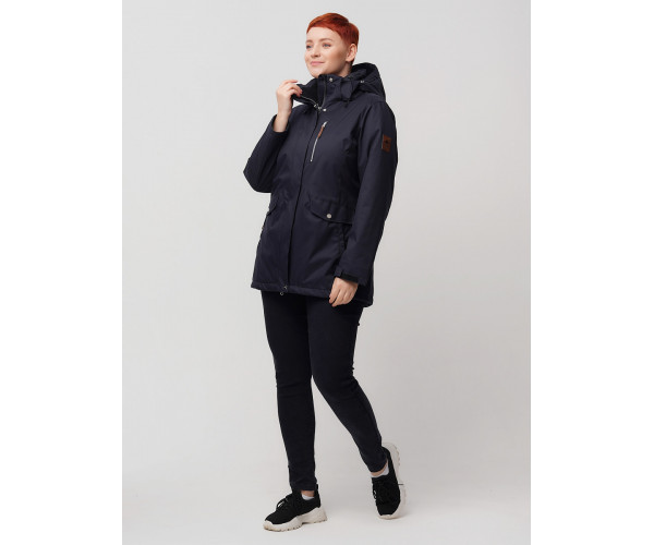 Горнолыжная куртка  bigsize темно-синего цвета 2047TS