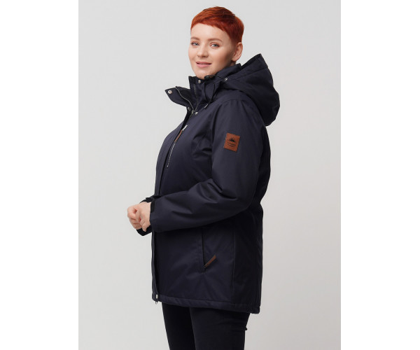 Горнолыжная куртка  bigsize темно-синего цвета 2047TS