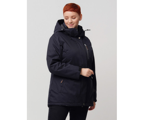 Горнолыжная куртка  bigsize темно-синего цвета 2047TS