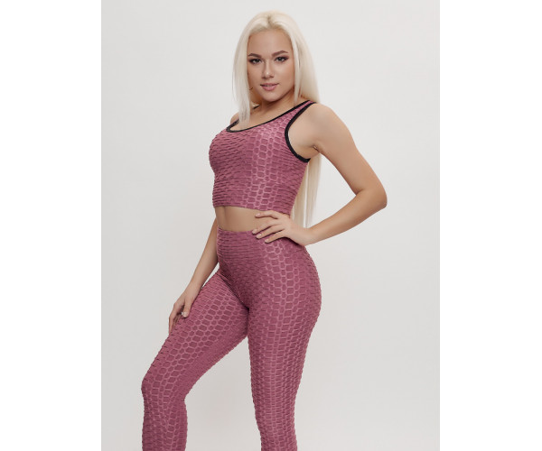 Костюм для фитнеса женский розового цвета 2004R