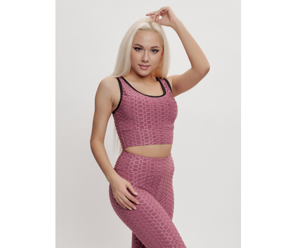 Костюм для фитнеса женский розового цвета 2004R
