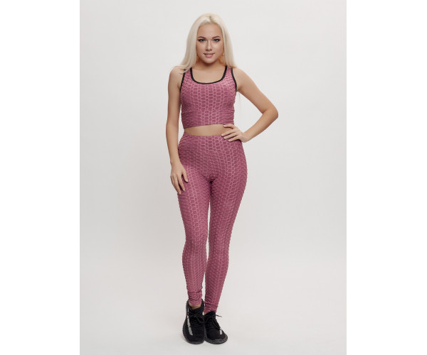 Костюм для фитнеса женский розового цвета 2004R