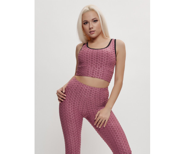 Костюм для фитнеса женский розового цвета 2004R