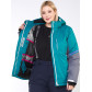Женская зимняя горнолыжная куртка большого размера зеленого цвета 1934Z