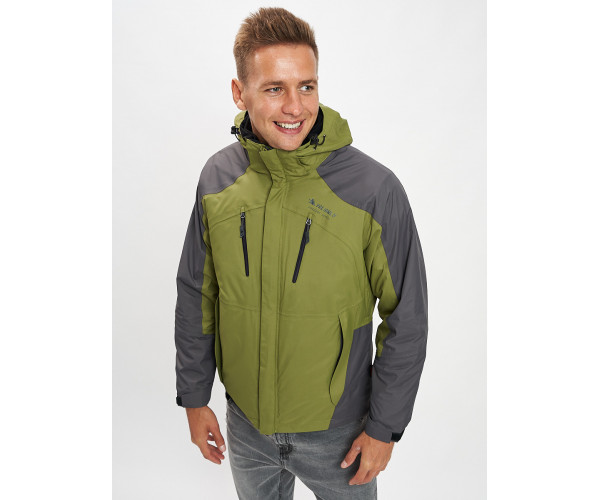 Куртка демисезонная 3 в 1 зеленого цвета 12005Z