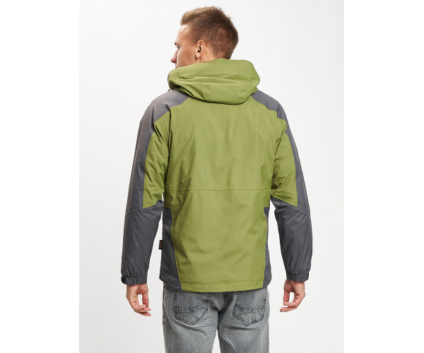 Куртка демисезонная 3 в 1 зеленого цвета 12005Z