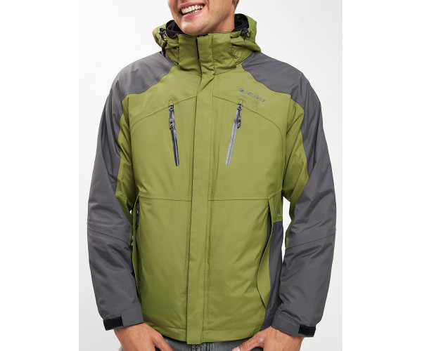 Куртка демисезонная 3 в 1 зеленого цвета 12005Z