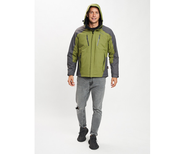 Куртка демисезонная 3 в 1 зеленого цвета 12005Z