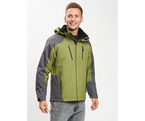 Куртка демисезонная 3 в 1 зеленого цвета 12005Z