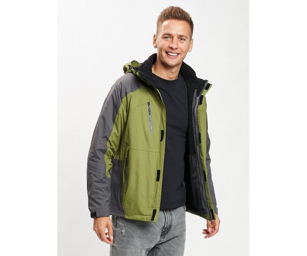 Куртка демисезонная 3 в 1 зеленого цвета 12005Z