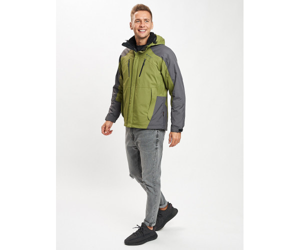 Куртка демисезонная 3 в 1 зеленого цвета 12005Z