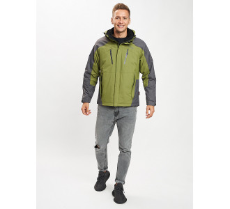 Куртка демисезонная 3 в 1 зеленого цвета 12005Z