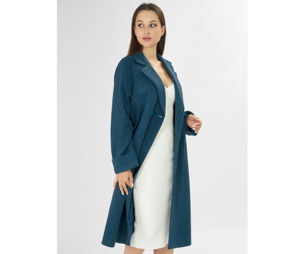 Пальто демисезонное темно-синего цвета 42121TS