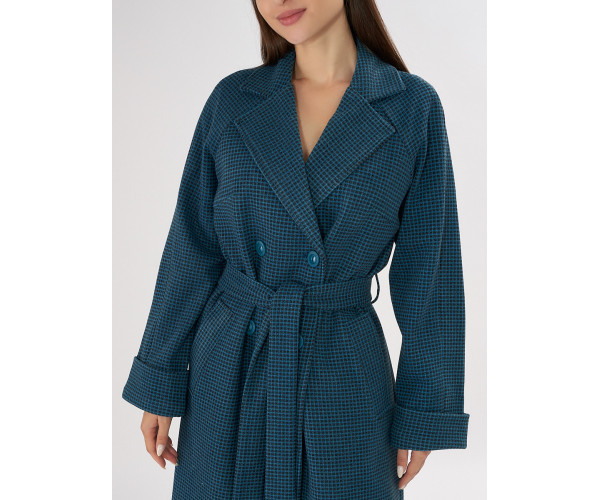 Пальто демисезонное темно-синего цвета 42121TS