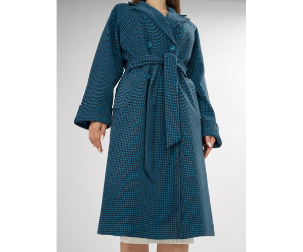 Пальто демисезонное темно-синего цвета 42121TS