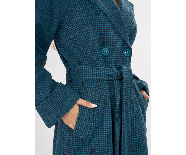 Пальто демисезонное темно-синего цвета 42121TS