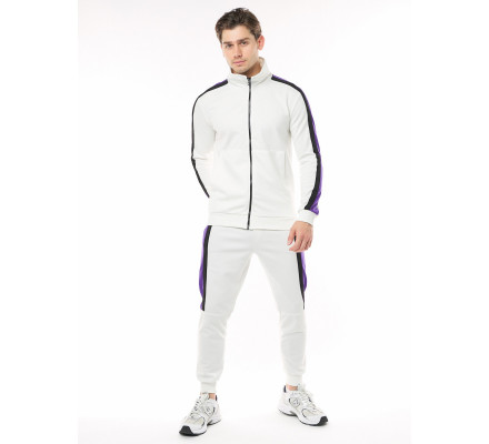 Спортивный костюм трикотажный белого цвета 9157Bl