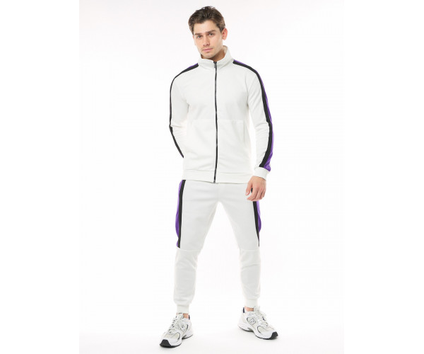 Спортивный костюм трикотажный белого цвета 9157Bl