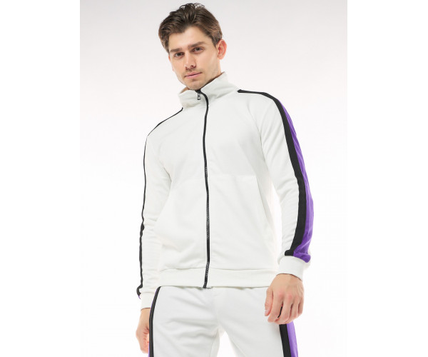 Спортивный костюм трикотажный белого цвета 9157Bl