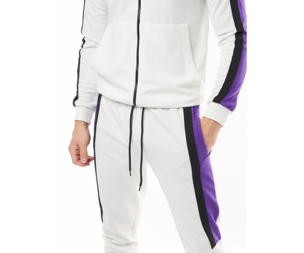 Спортивный костюм трикотажный белого цвета 9157Bl