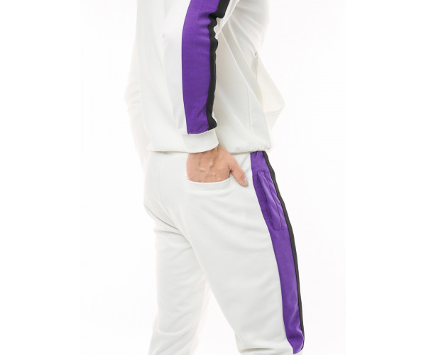 Спортивный костюм трикотажный белого цвета 9157Bl