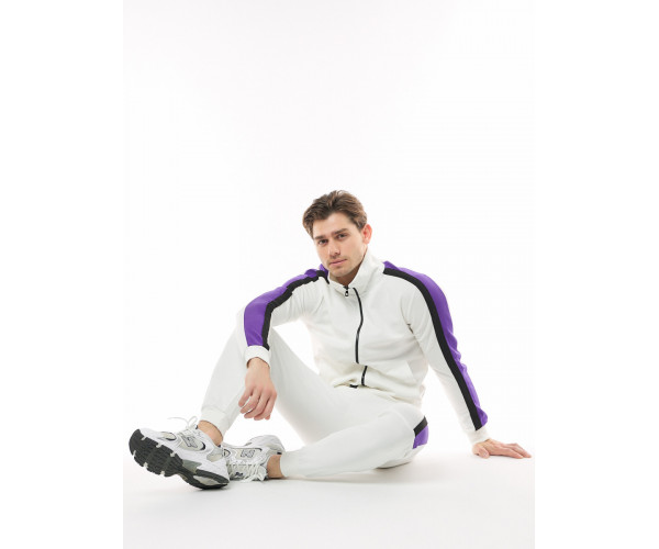 Спортивный костюм трикотажный белого цвета 9157Bl