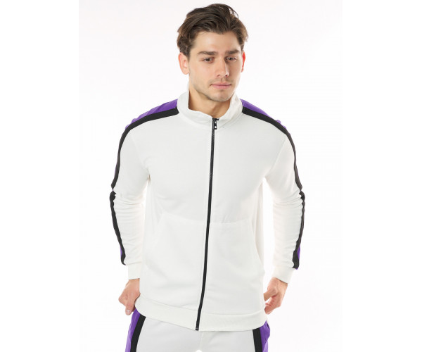 Спортивный костюм трикотажный белого цвета 9157Bl