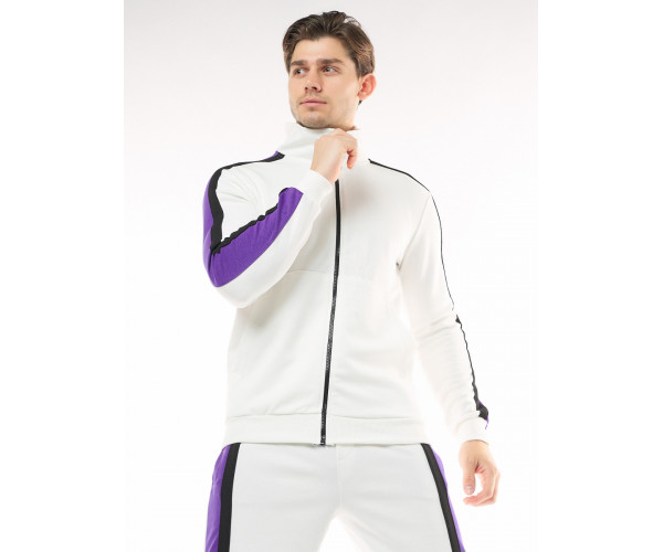 Спортивный костюм трикотажный белого цвета 9157Bl