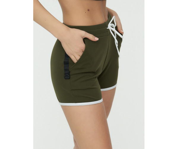 Спортивные шорты женские хаки цвета 3019Kh