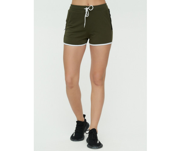 Спортивные шорты женские хаки цвета 3019Kh