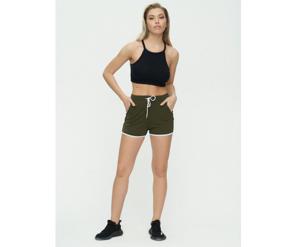 Спортивные шорты женские хаки цвета 3019Kh