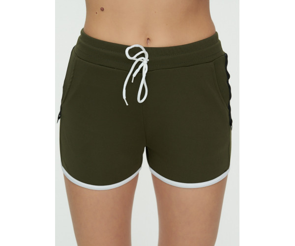 Спортивные шорты женские хаки цвета 3019Kh