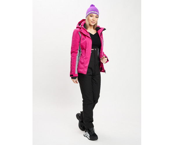 Горнолыжный костюм женский розового цвета 077034R