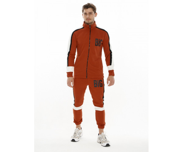 Спортивный костюм трикотажный оранжевого цвета 9156O