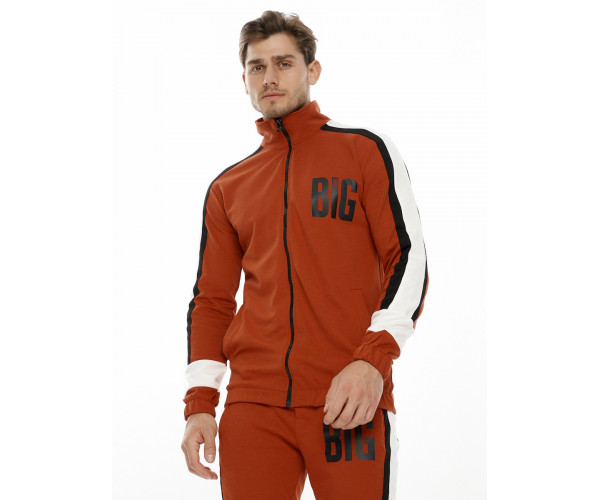 Спортивный костюм трикотажный оранжевого цвета 9156O