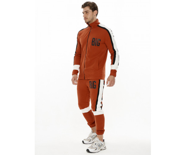 Спортивный костюм трикотажный оранжевого цвета 9156O