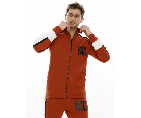 Спортивный костюм трикотажный оранжевого цвета 9156O