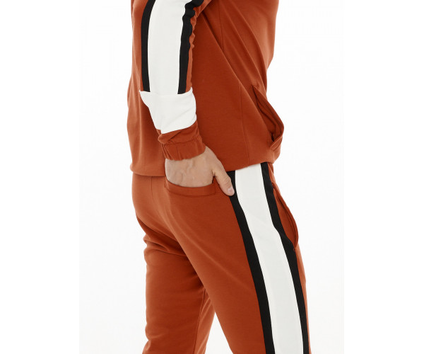 Спортивный костюм трикотажный оранжевого цвета 9156O