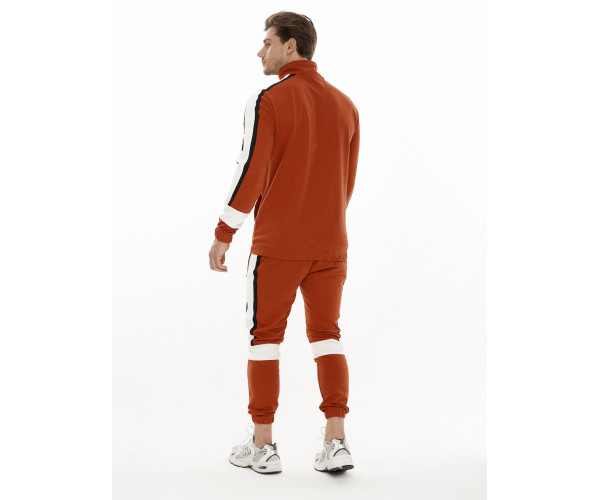 Спортивный костюм трикотажный оранжевого цвета 9156O