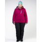 Женский зимний костюм горнолыжный большого размера малинового цвета 011982M
