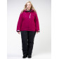 Женский зимний костюм горнолыжный большого размера малинового цвета 011982M