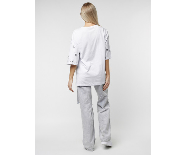 Женские футболки с принтом белого цвета 76032Bl