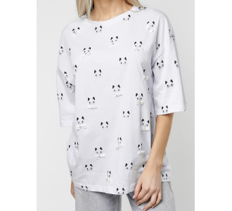 Женские футболки с принтом белого цвета 76032Bl