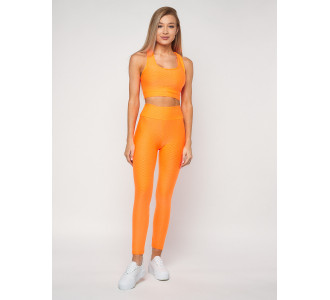 Костюм для фитнеса персикового цвета 22098P