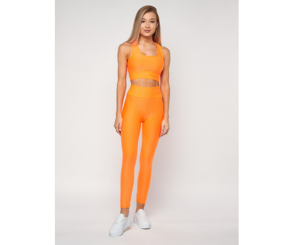 Костюм для фитнеса персикового цвета 22098P